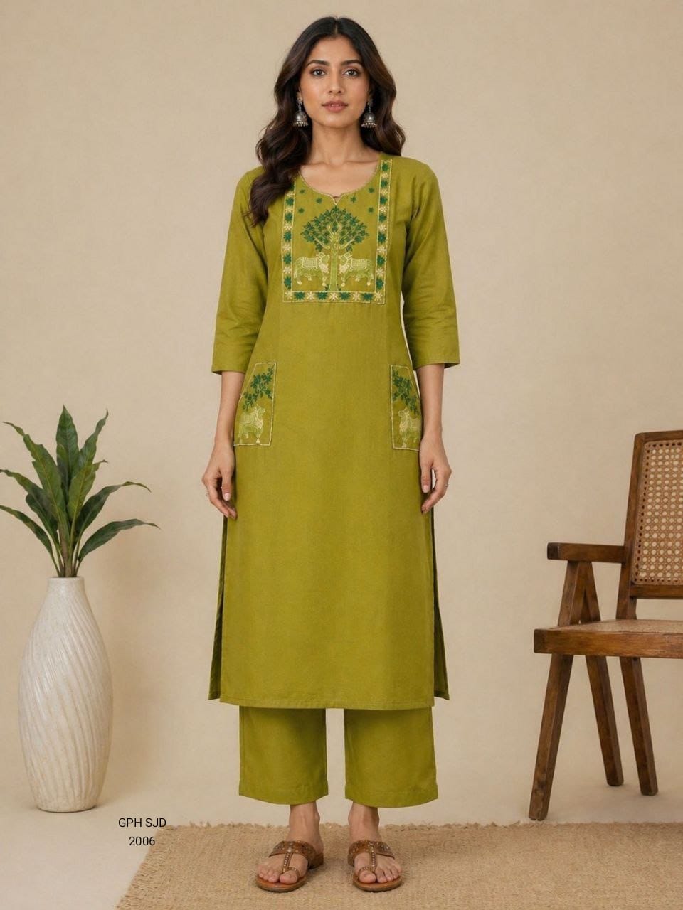 Cobalt Blue Ethnic Embroidered Kurta Set